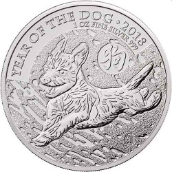 1 oz silver UK DOG 2018 bu £2