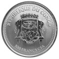 1 oz silver GORILLA CONGO 2022 CFA 5000