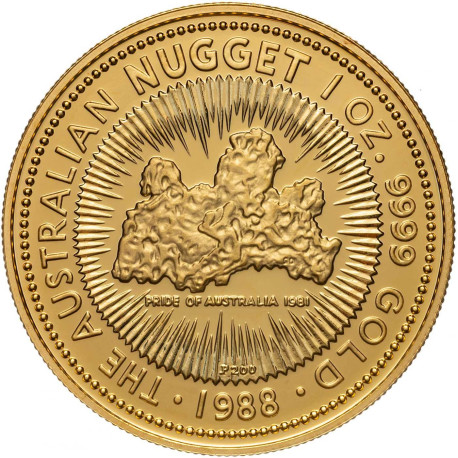 1 oz gold NUGGET 1988 WELCOME STRANGER 1869