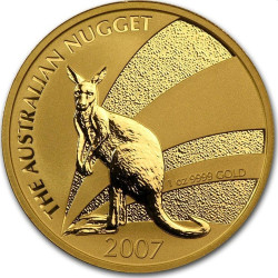 1 oz gold NUGGET 2007 KANGAROO $100 BU