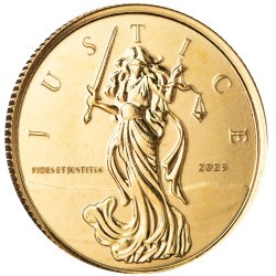 GIBRALTAR 1/10 oz GOLD LADY JUSTICE 2023 £5 bu