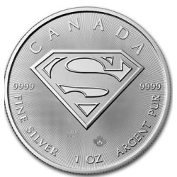 1 oz silver Maple Leaf 2016 SUPERMAN bu $5