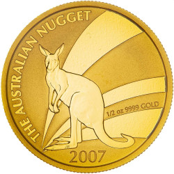 1/2 oz gold NUGGET 2007 $25 bu