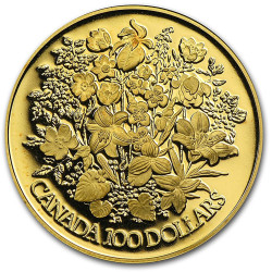 CANADA 1/2 oz gold Jubilee Flowers 1977 $200