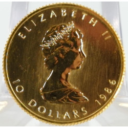 Canada 1/4 oz gold MAPLE LEAF 1986 $10 bu