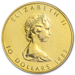 1/4 oz gold MAPLE LEAF 1983 $10 bu