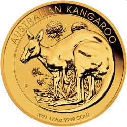 PM 1/2 oz GOLD NUGGET 2021 BU $50 Australia KANGAROO