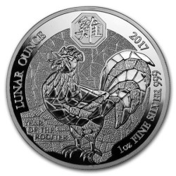 1 oz silver RWANDA ROOSTER 2017 proof 50 Amafranga