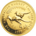 PM 1 oz gold NUGGET 2000 $100 bu Kangaroo