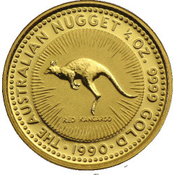1/2 oz gold NUGGET 1990 RED KANGAROO $50 bu