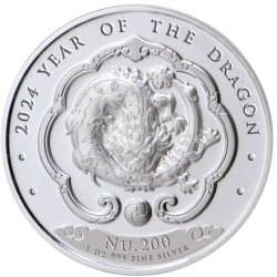 1 oz silver KINGDOM OF BHUTAN 2024 DRAGON NU200 bu
