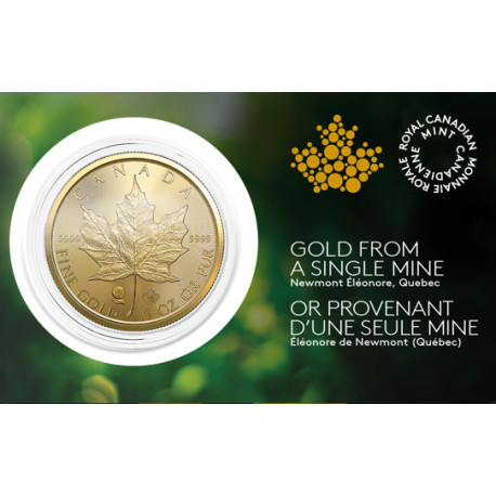 Canada Gold MELIADINE MINE SINGLE-SOURCED MINE 1 oz 2022 in essay card $50