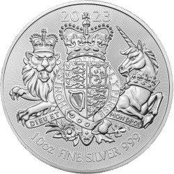 U.K. 10 oz silver The ROYAL ARMS 2023 £10 bu