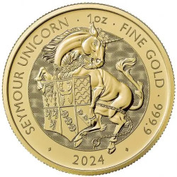 UK 1 oz gold TUDOR BEASTS 2024 SEYMOUR UNICORN £100 bu