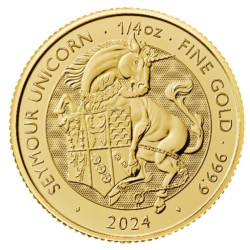 U.K. 1/4 oz gold TUDOR BEASTS The SEYMOUR UNICORN 2024 BU £25