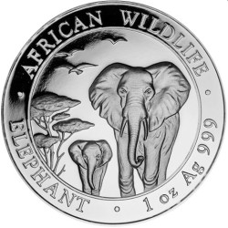 1 oz SILVER Somalia ELEPHANT 2015 bu 100 shillings