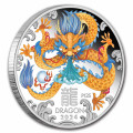 Australian Lunar Series III 2024 Year of the Dragon 1oz Silver Proof Coloured Coin