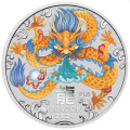 Australian Lunar Series III Red Dragon 2024 Year of the Dragon 1oz Silver Coloured Coin in Card