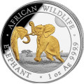 1 oz silver SOMALIA ELEPHANT 2024 Shillings 100 COLOURED