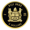 Fiji 1 oz gold UNICORN 2023 bu $5 Proof-Like