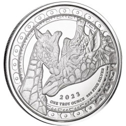  1 oz silver EQUATORIAL GUINEA GIRAFFE 2023 bu 1000 CFA