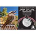 Melbourne Money Expo ANDA Special 30th Anniversary Kookaburra 2020 1oz Silver Coin with Pink Common Health Privy