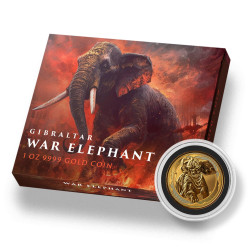 Gibraltar 1 oz GOLD WAR ELEPHANT 2023 $1 Proof