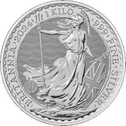 UK 1 kilo silver BRITANNIA 2024 £500 bu