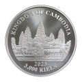 CAMBODIA 3000 RIELS 1 oz silver Lost Tigers 2024 bu COLOURED 3 000 Riels 