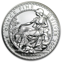 1 oz silver BRITANNIA 2005 £2 bu
