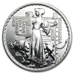 1 oz silver BRITANNIA 2001 £2 bu