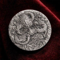 Australian Lunar Series III 2024 Year of the Dragon 2oz Silver Antiqued Coin