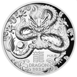 Australian Lunar Series III 2024 Year of the Dragon 1oz Silver Proof High Relief Coin