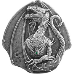 FIJI 1 oz silver EGYPTIAN DRAGON 2023 $1 bu Dragons of the World Antiqued 