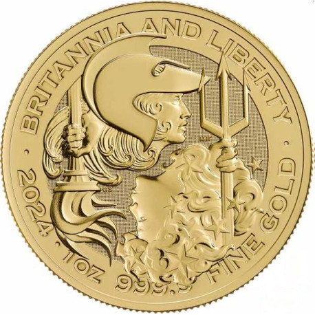 UK 1 oz GOLD BRITANNIA - LIBERTY 2024 £100 BU
