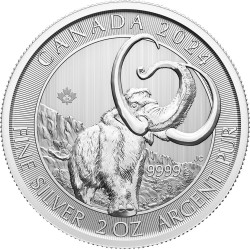 Canada 2 oz silver WOOLLY MAMMOTH 2024 $10 BU