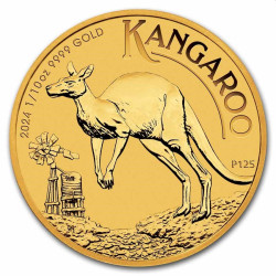 PM 1/10 oz GOLD NUGGET 2024 BU $15 Australia Kangaroo