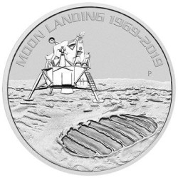 Perth Mint 1 oz silver ANNIVERSARY of MOON LANDING 2019 bu $1