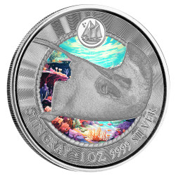 1 oz Cayman Islands Marlin 2023 bu $1 COLOURED PROOF