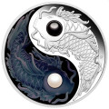 PM Yin Yang Koi 2024 5oz Silver Proof Coloured Coin with Pearls