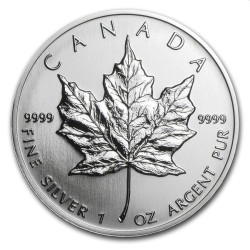 Canada 1 oz silver MAPLE LEAF 2005 $5 bu