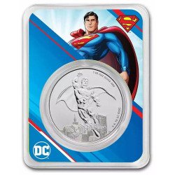 DC Comics 1 oz silver SUPERMAN 2023 $5 bu Samoa in TEP