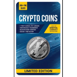 1 oz silver CRYPTO coin 2020 LITECOIN bu in TEP