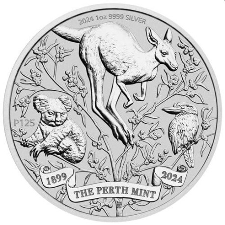 The Perth Mint’s 125th Anniversary 2024 1oz Silver Bullion Coin - GOLDSILVER.BE