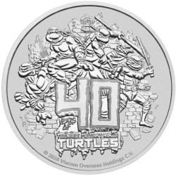 1 oz silver Teenage Mutant Ninja Turtles 40th Anniversary 2024 $1 bu