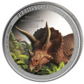 1 oz silver Prehistoric Life 2 TRICERATOPS 2024 bu 20FR BU - 1st coin
