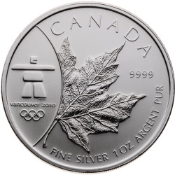 Canada VANCOUVER 1 oz silver MAPLE LEAF 2008 $5 BU