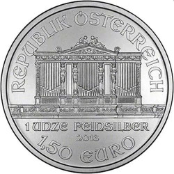 1 oz silver WIENER PHILHARMONIKER 2013 ged. verguld
