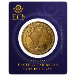 1 oz GOLD 2023 EC8 CONCH SHELL $10 ST KITS & NEVIS Eastern Caribbean Proof-Like