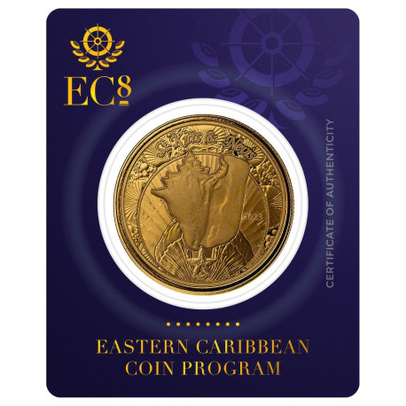 1 oz GOLD 2023 ST VINCENT & GRENADINES Eastern Caribbean EC8 WHALE $2 BU